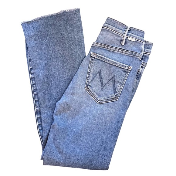 MOTHER The Hustler Ankle Fray Jeans Satisfaction Guaranteed Med Blue Wash Sz 26 - Picture 7 of 13